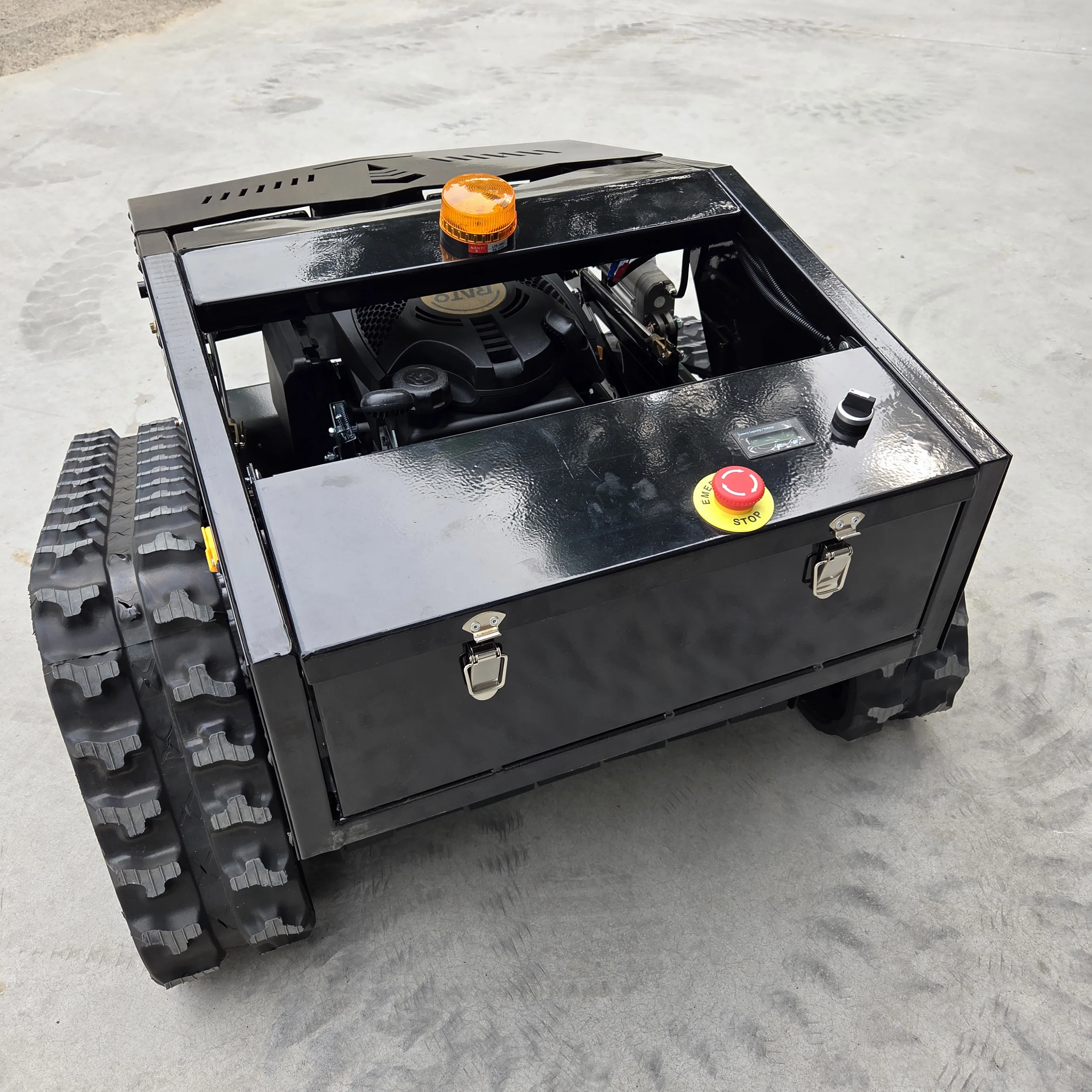 Лучшее качество на гусеничный телефон для денег, ширина косилки 500 мм с сигнальной лампой, интеллектуальная газонокосилка с дистанционным управлением