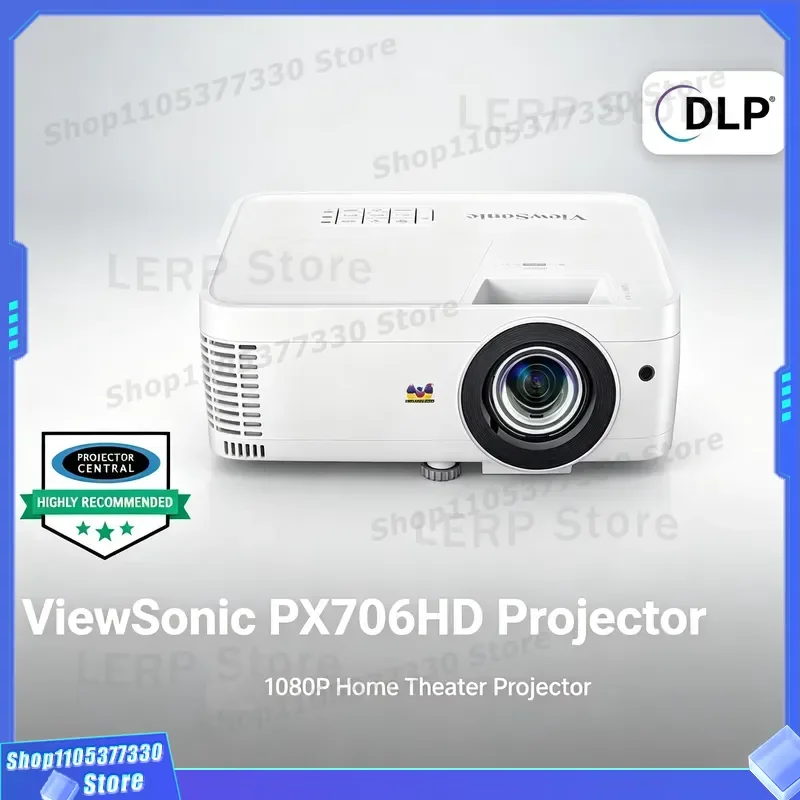 ViewSonic PX706HD 1080P Short Throw Gaming Projector with 3000 Lumens Low Input Lag and USB C Golf Simulator Projector