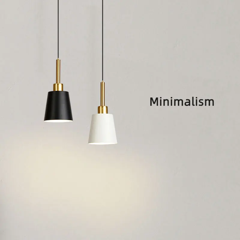 

Minimalist Golden Pendant Lamp Restaurant Bar Creative Living Room Bedroom Bedside Light Led Personality Small Chandelier