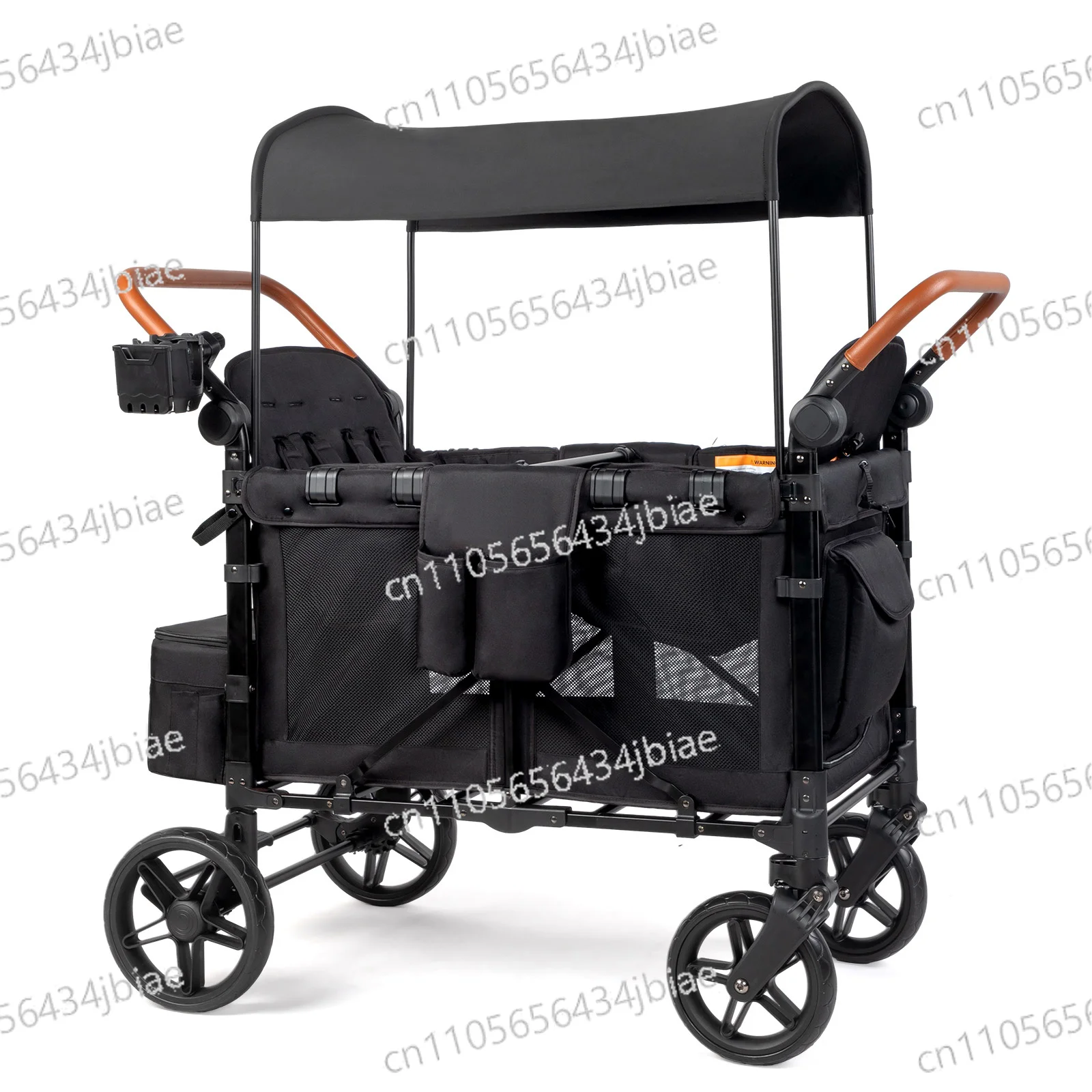 High Quality Double Handle   Stroller Foldable Large Space Four Seat Breathable Wagon