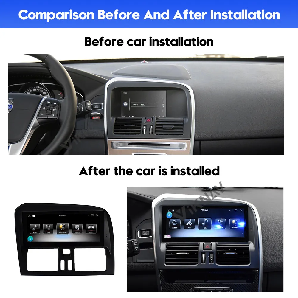 Touch Screen Car Radio For Volvo XC60 2009-2017 Dual System Android Auto Carplay GPS Navigation Multimedia Player Head Unit 64GB