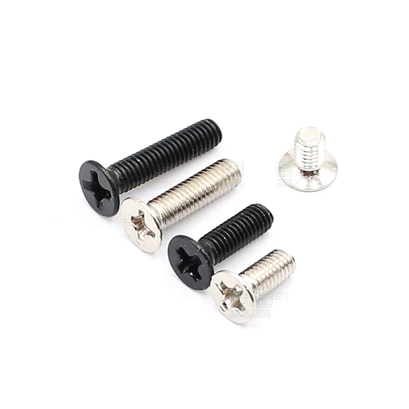 

100Pcs Mini Micro M4 Nickel/Zinc Plated Steel Non-standard Cross Phillips Flat Bolts Countersunk Head Furniture Screws L=6-35mm