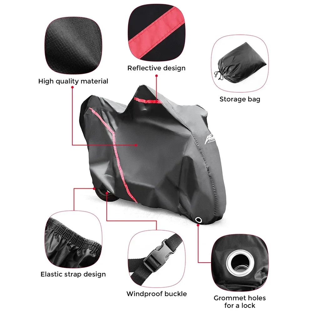 Motorcycle Covers Motorbike Cover Universal Outdoor All Season Waterproof Waterproof and Dustproof Rain Cover Moto Accessories