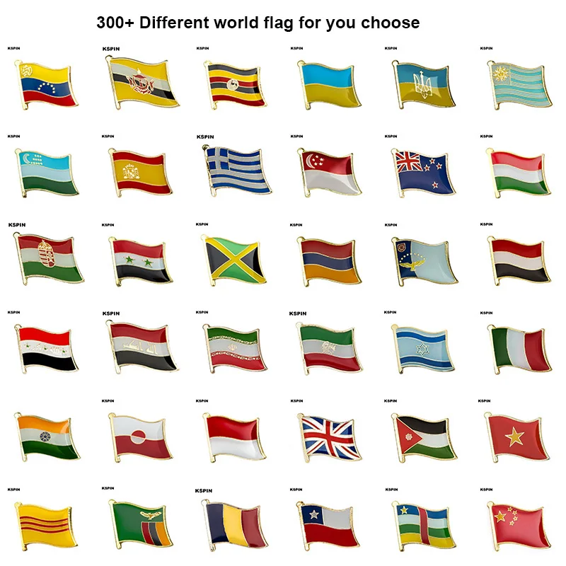 

300+Different World Flag Badge Country Flag Pin Lapel Pins Brooch