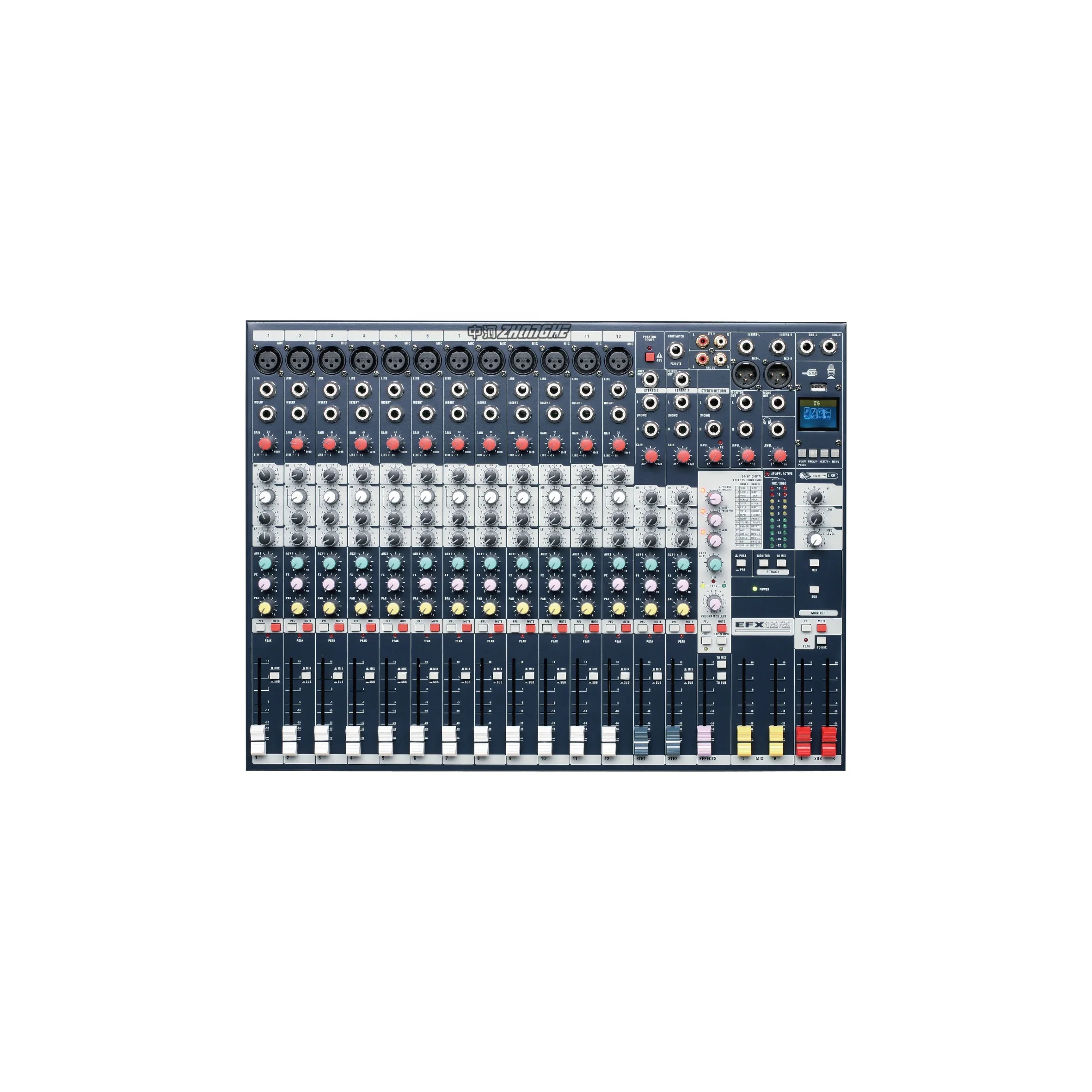 EFX12/2  power mixer professional electric recording studio 12 channel mixer