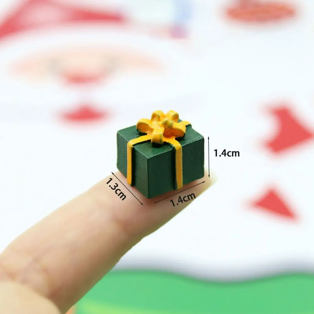 10PCS Small and Cute Simulation Decoration Accessories Resin Jewelry Christmas Gift Box Miniature 1/12 Scale