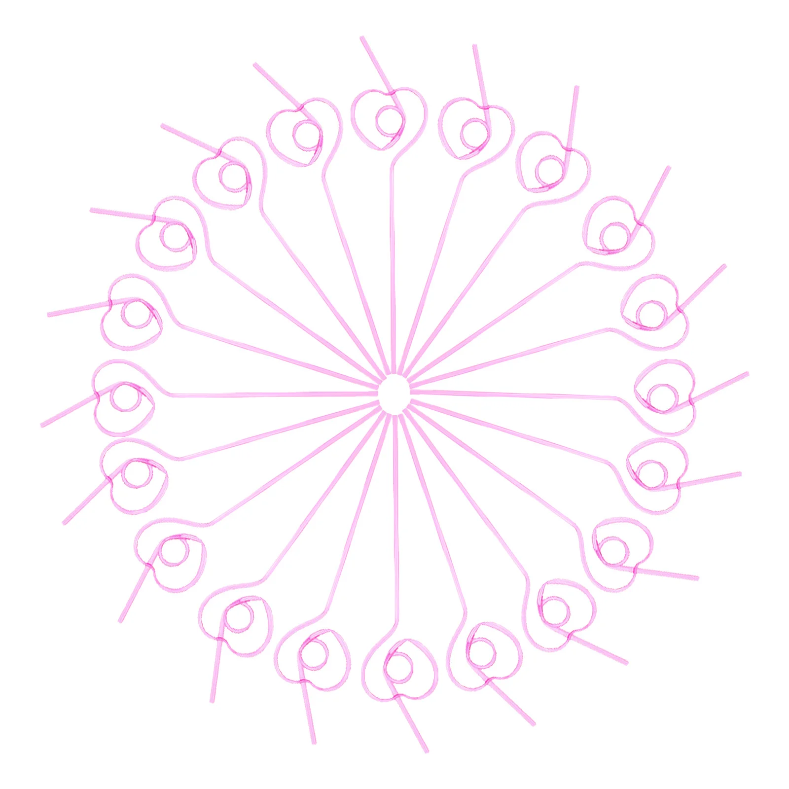 

25Pcs Heart Straws Reusable Plastic Straws Valentine Party Drink Decorative Beverage Accessories Home Bar Supplies