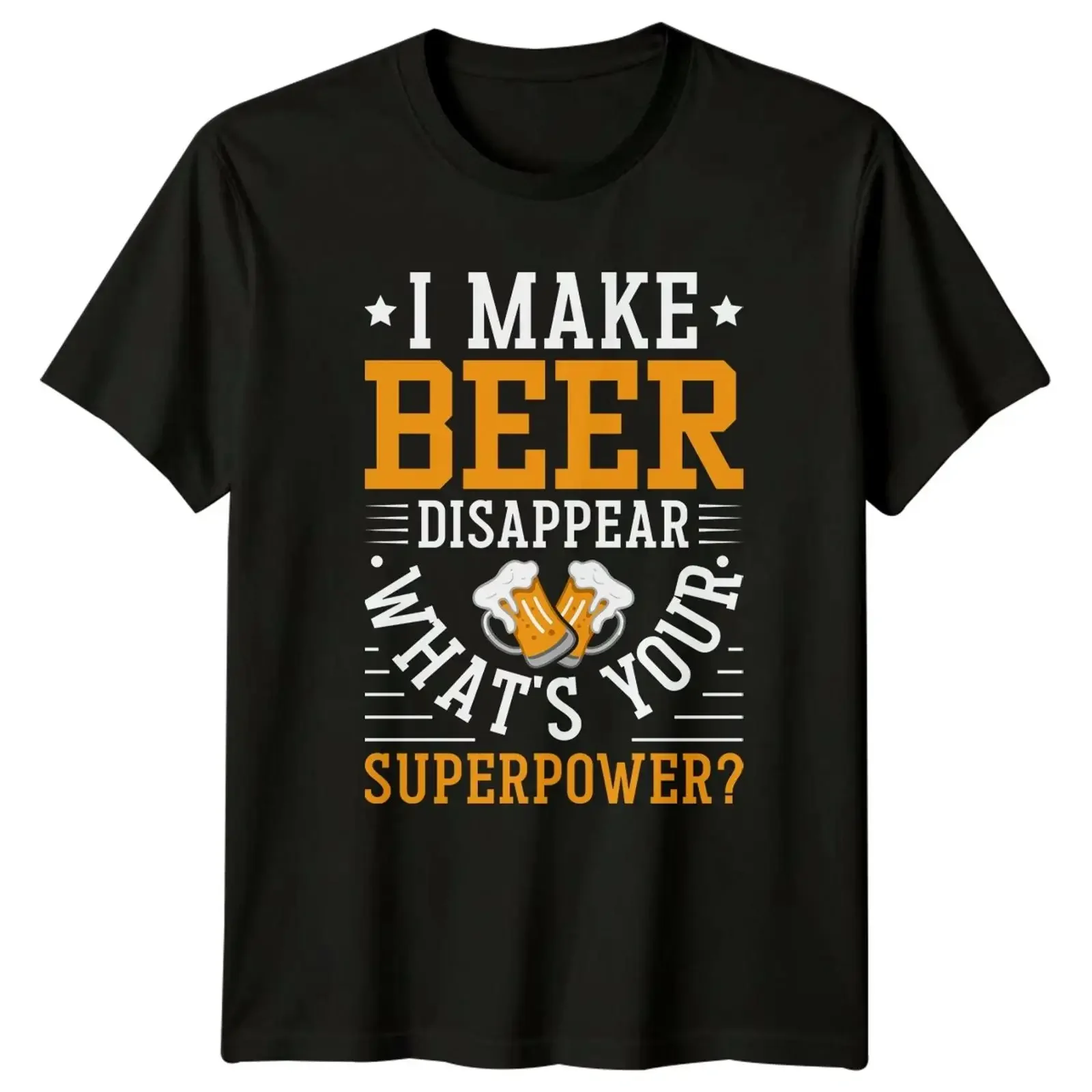 I Make Beer Disappear Herren T Shirt Bier trinken Geschenk für Ihn vintage Washed Stretched Unisex Breathable Slightly