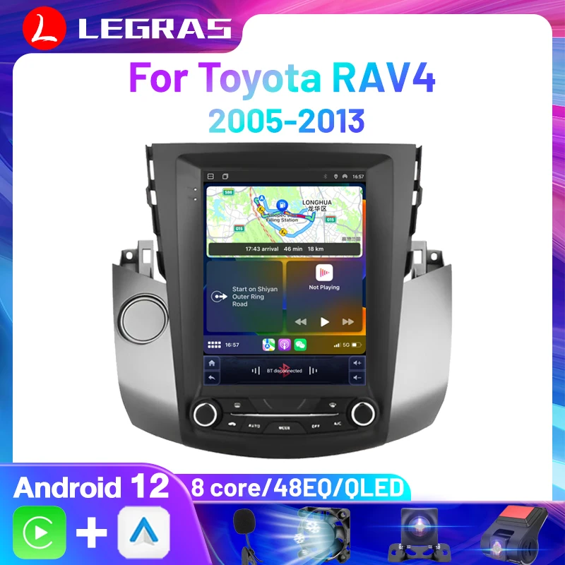 

8Core Android 12.0 Car Radio for Toyota RAV4 Rav 4 2005-2013 Multimedia Video 2Din 4G WIFI Navigation DVD Carplay 9.7" Head Unit