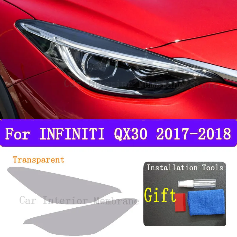 

For INFINITI QX30 2017 2018 Car Exterior Headlight Anti-scratch Front Lamp Tint TPU Protective Film Cover Accessories Sticker