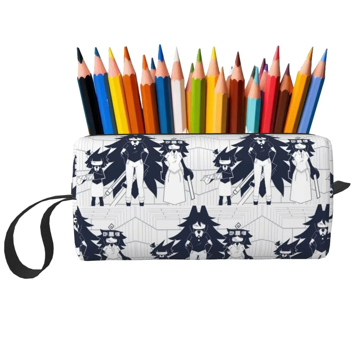 FPE Miss Circle Doodle Cartoon Game Pencil Case for Studen Pen Box Pencil Bag Stationery Supplies Women Cosmetic Bag