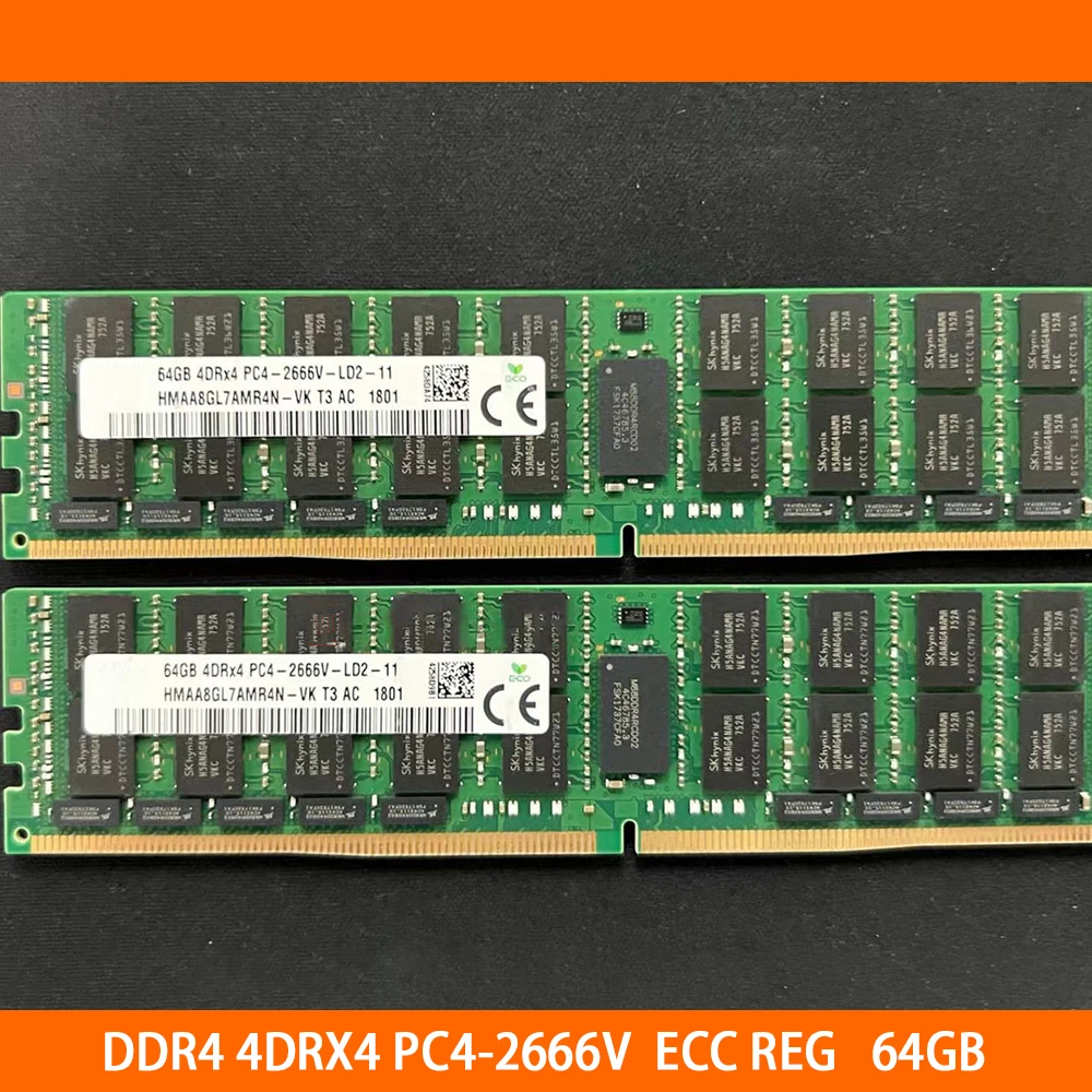 1PCS Voor SK Hynix RAM DDR4 4DRX4 PC4-2666V 2666MHZ ECC REG 64G 64GB Geheugen hoge Kwaliteit Snel Schip