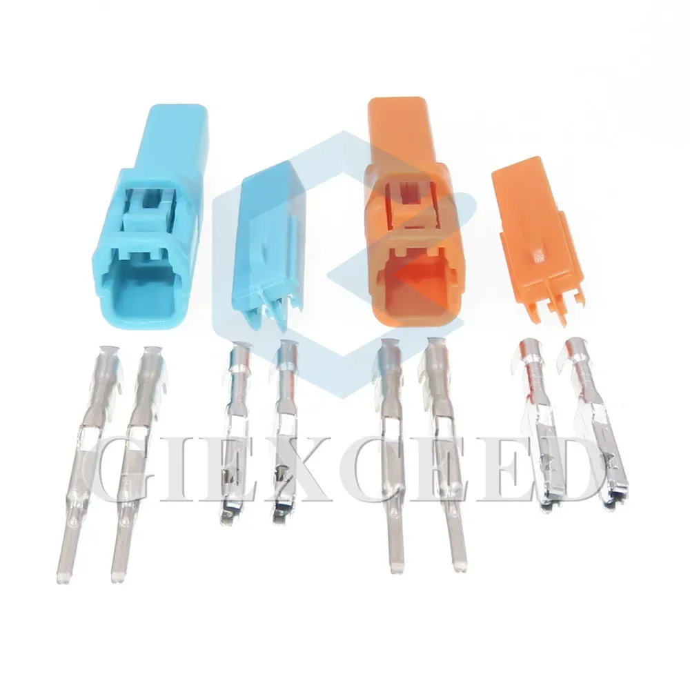 

2 комплекта 2-контактных разъемов переменного тока 6098-3857 (гнездо/штекер) с клеммами 6098-3853, серия 1.2, автомобильный электрический соединитель для жгутов проводов