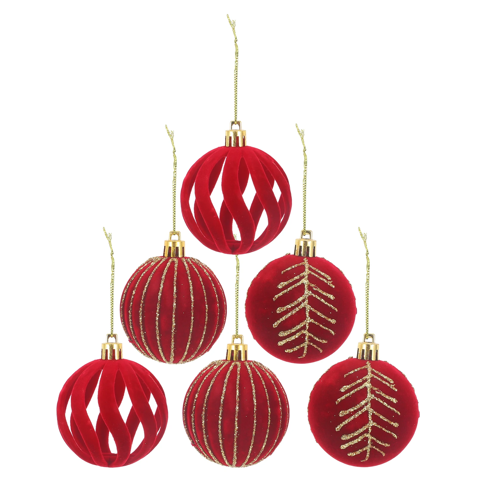

6 Pcs Christmas Tree Decoration Balls Ornaments Bulk Decorations Hanging Plastic Red for