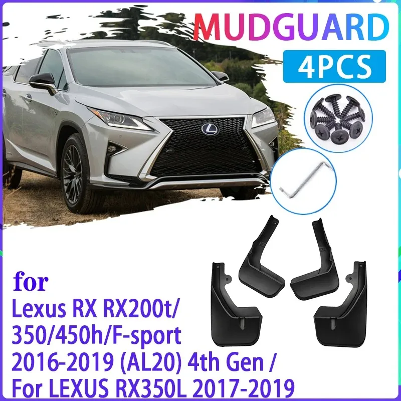 

4 PCS Car Mud Flaps for Lexus RX RX350 RX450h RX200T RX350L F-sport 2016~2019 Mudguards Splash Guards Fender Auto Accessories