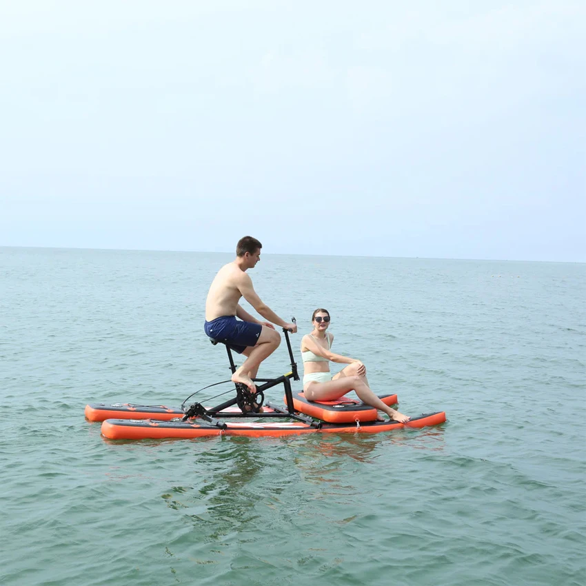 Funworldsport-Équipement de jeu aquatique diversifié, vélo d'eau gonflable, ponton, lac, mer, planche gonflable avec vélo