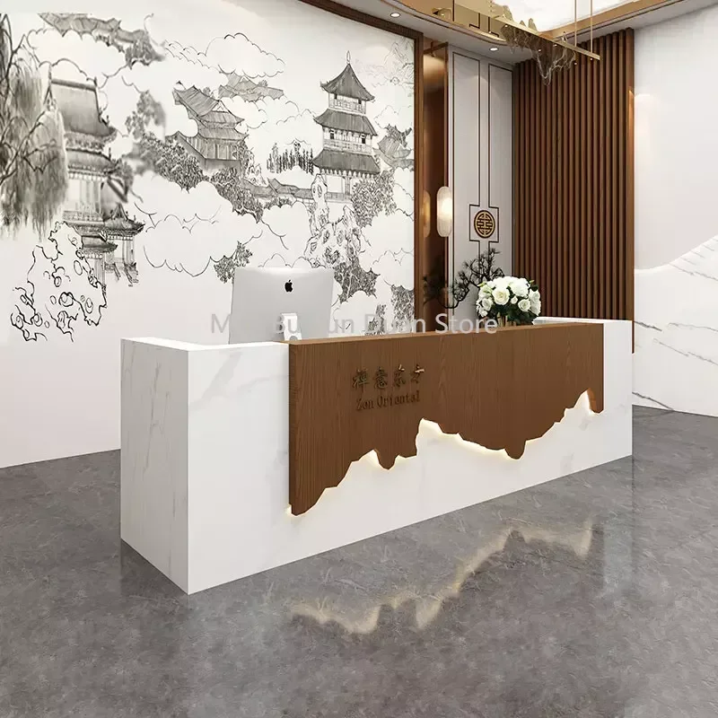 Counter Desk Table Desk Reception Desk Church Pulpit Office Table Lectern Cashier Counter Hair Salon Escrivaninha Furniture