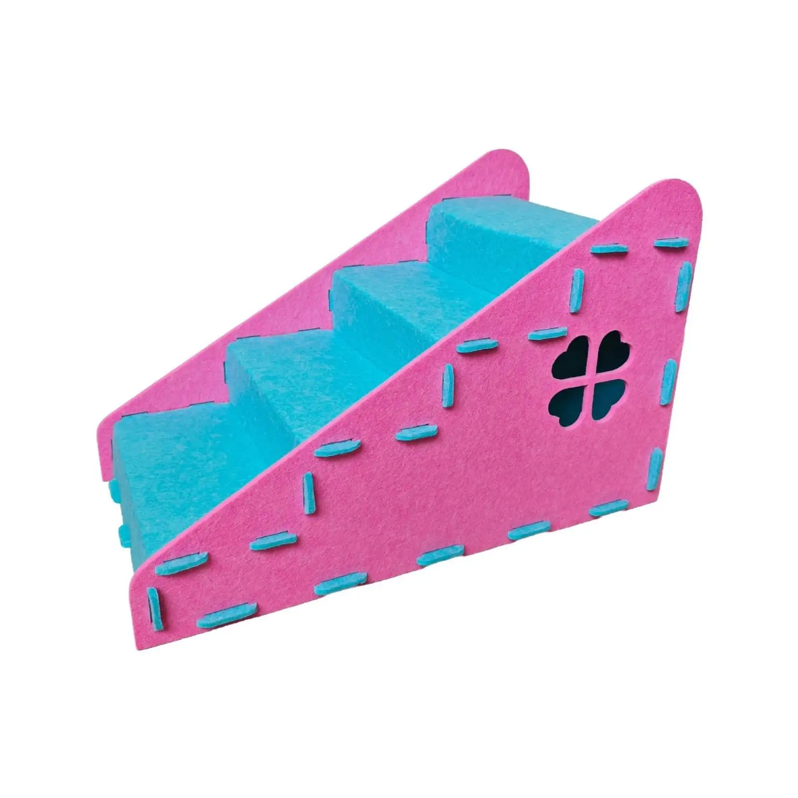 Pet Staircase with Furry Friend House Soft-Padded Dog Ramp with Condo Sloped Steps for Small Dogs, Older Pets, Bedside, Living