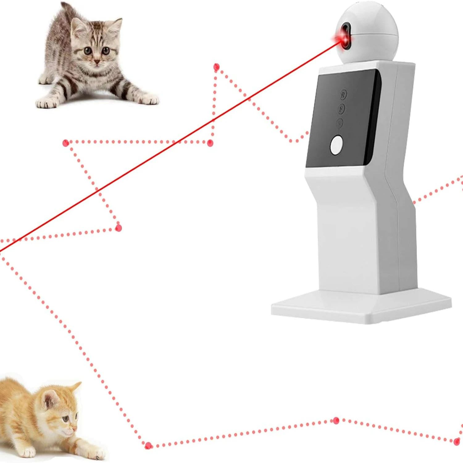 

Interactive Cat Laser Toy with Random Moving Red Dot - Automatic Exercising Toy for Indoor Cats, Kittens - Fun and Engaging Toy