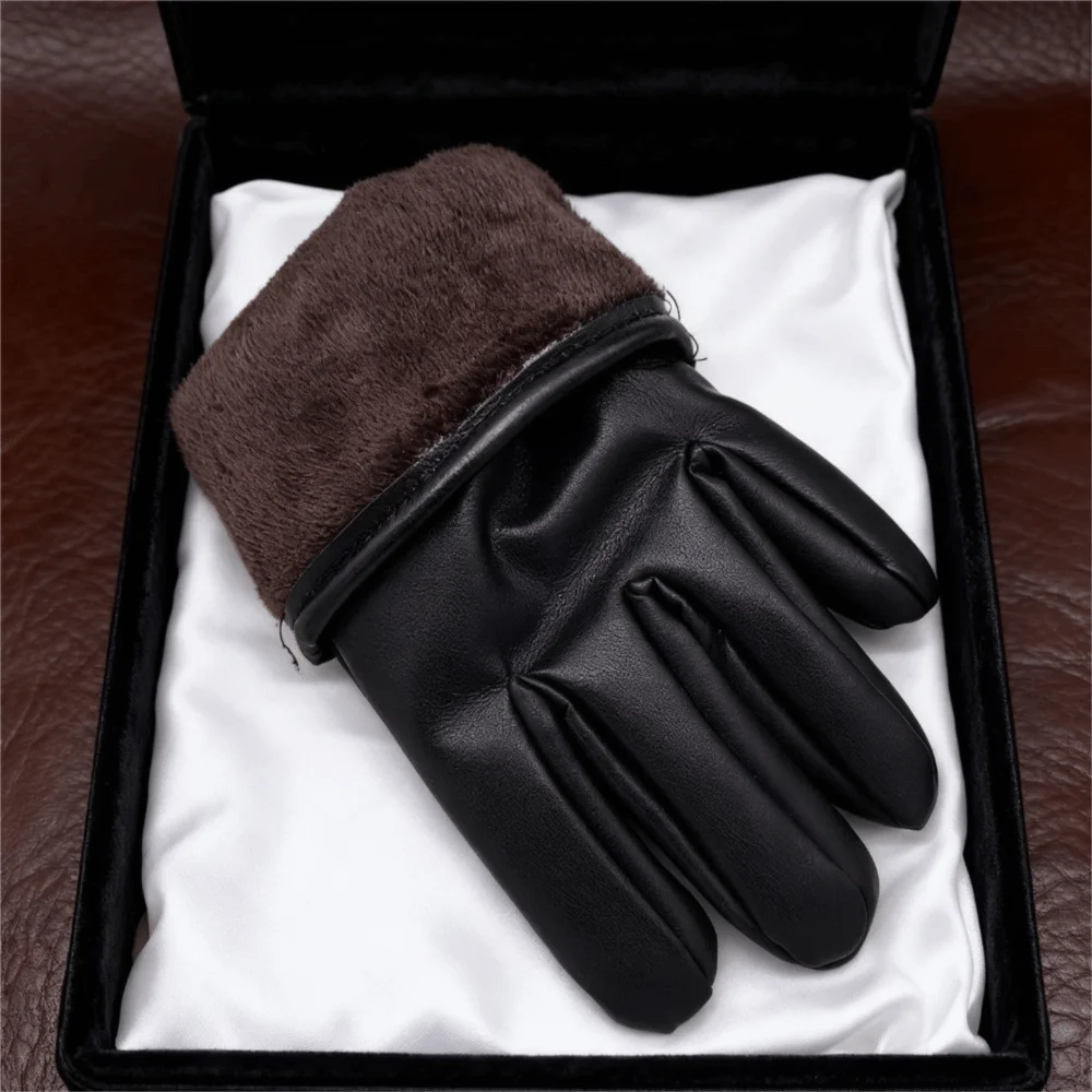 زوج من قفازات الشتاء النسائية المبطنة بالصوف، قفازات سميكة مقاومة للرياح، قفازات قيادة متوافقة مع شاشة اللمس، أنشطة خارجية #4