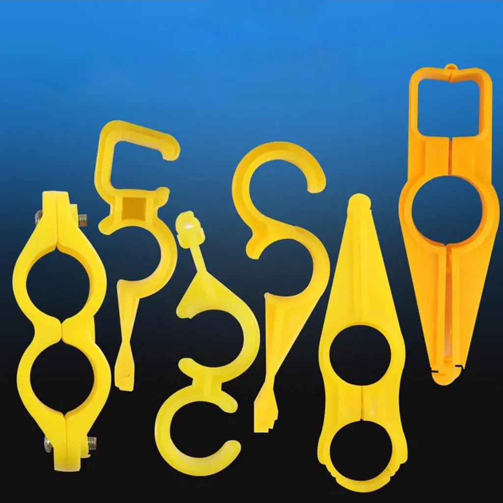 Hen House Pipe System Fastener Yellow Plastic Clamp Chicken Coop Waterline Clip for Poultry Drinking Pipes