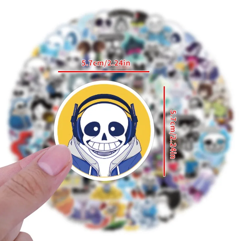 55pcs 게임 Undertale 만화 낙서 스티커 데칼 가방 노트북 컴퓨터 기타 장식 DIY 어린이 클래식 장난감