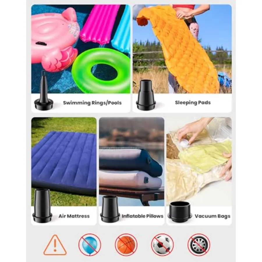 Bonito 5kPa Portable Electric Air Pump for Inflatables 14.43Wh Rechargeable Mini Air Pump Inflator with Dual Functionality for