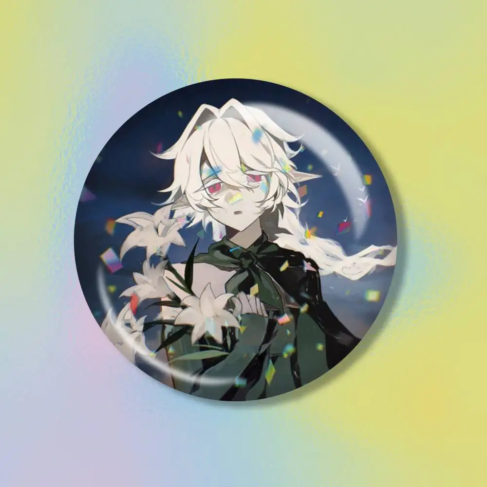 White lily C-Cookie Run Kingdom Tin badges in 25/32/44/58/75mm, brooch pins for accessories & gifts,Souvenir.