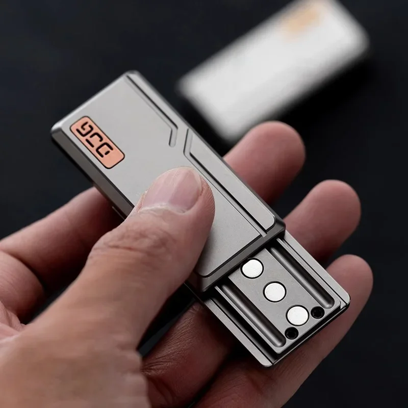Dynamic EDC tuning fork ultra-thin 2-layer magnetic push plate titanium alloy popping coin decompression artifact toy