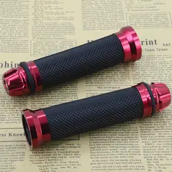 1 Pair Handlebar Grips Textured Surface Bright Color Anti-slip Stable Rubber Shock-Absorbing Throttle Cover for Motorcycle