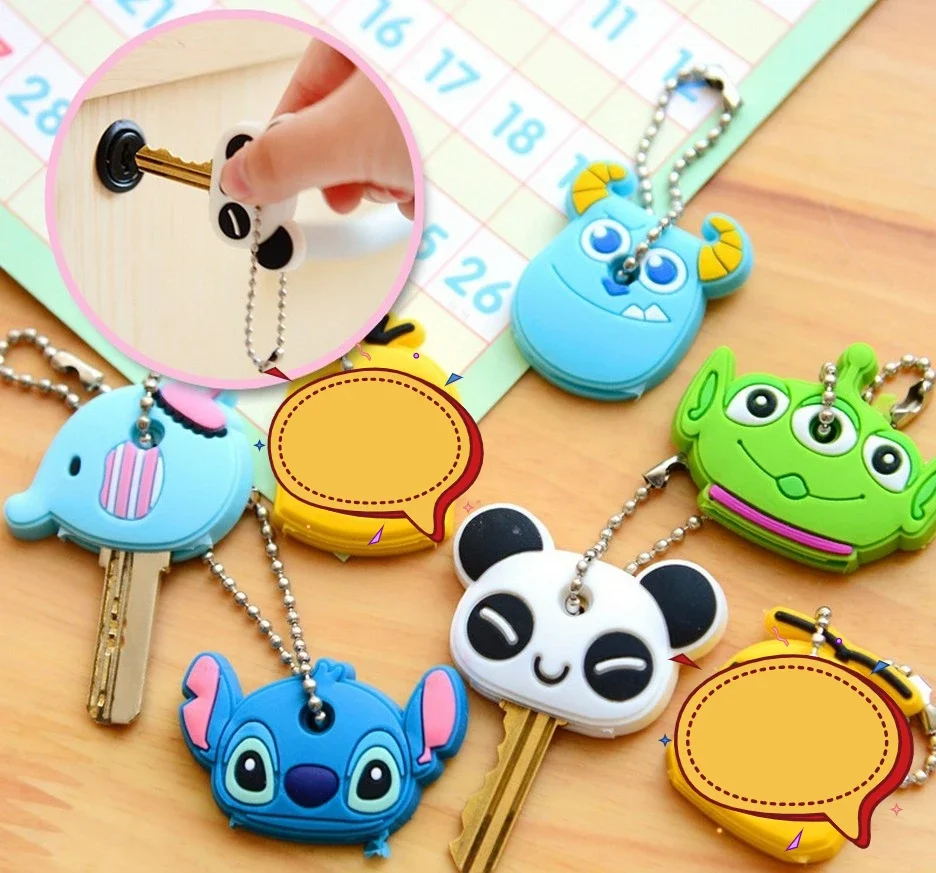 Disney Stitch Pvc Keychain Key Set Cute Animal Three Eyes Cartoon Soft Key Chain Decoration Pendant Birthday Gifts