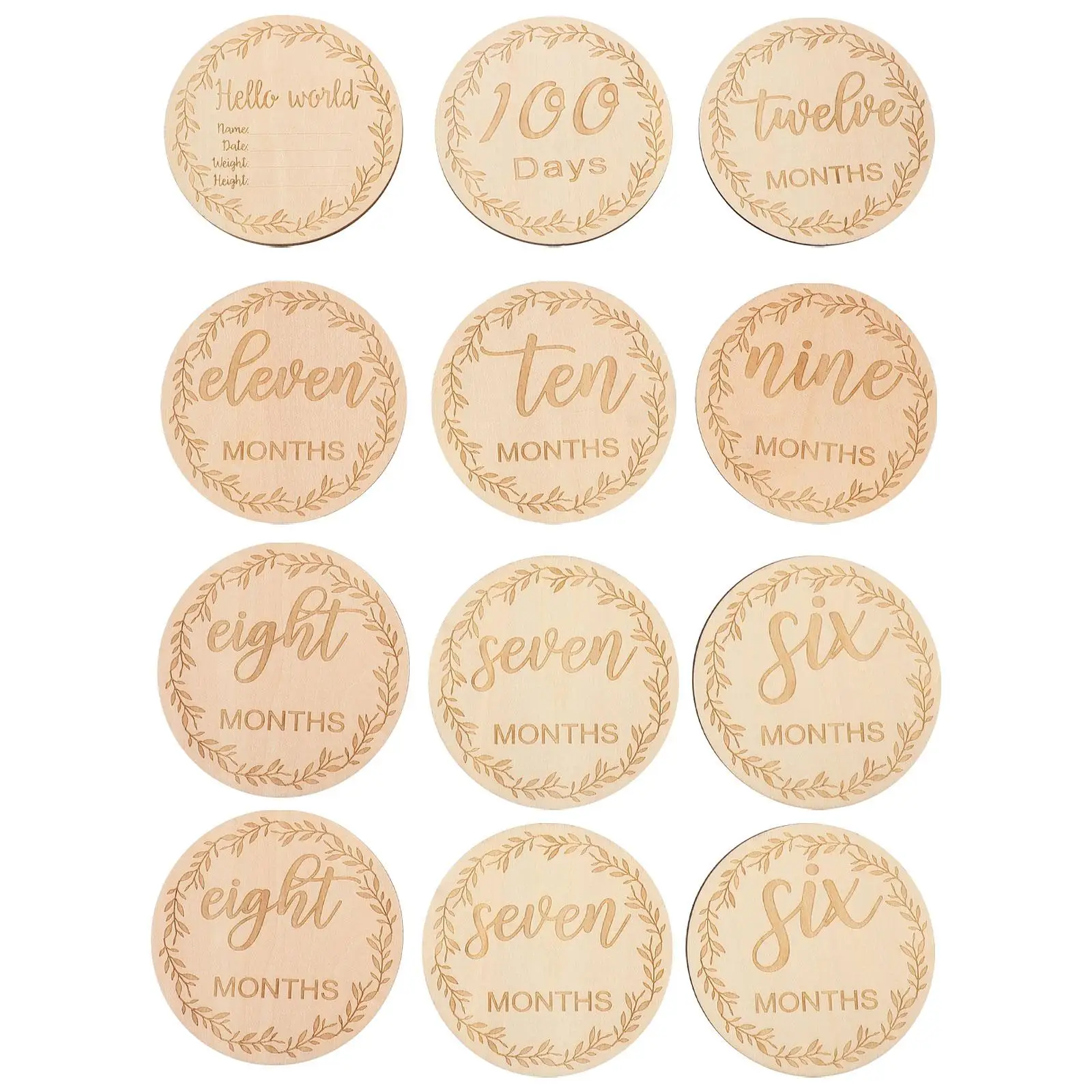 Baby Month Card Tag Monthly Board Cards for Number Anniversary Age Milestone Blank Greeting