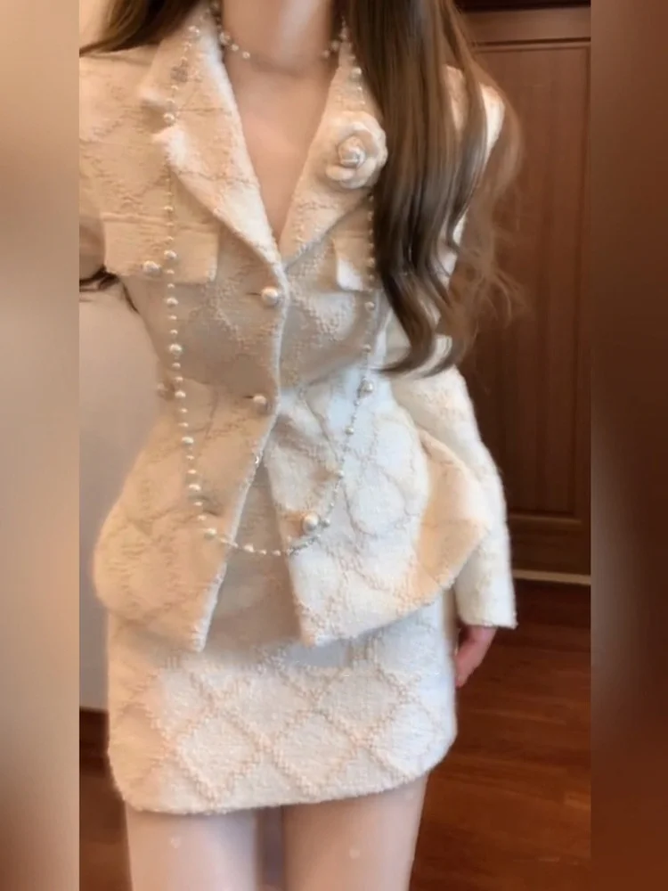 

Женский осенне-зимний наряд больших размеров с высокой талией, облегающая юбка, комплект в Корейском стиле, облегающий длинный ансамбль Sve Faion