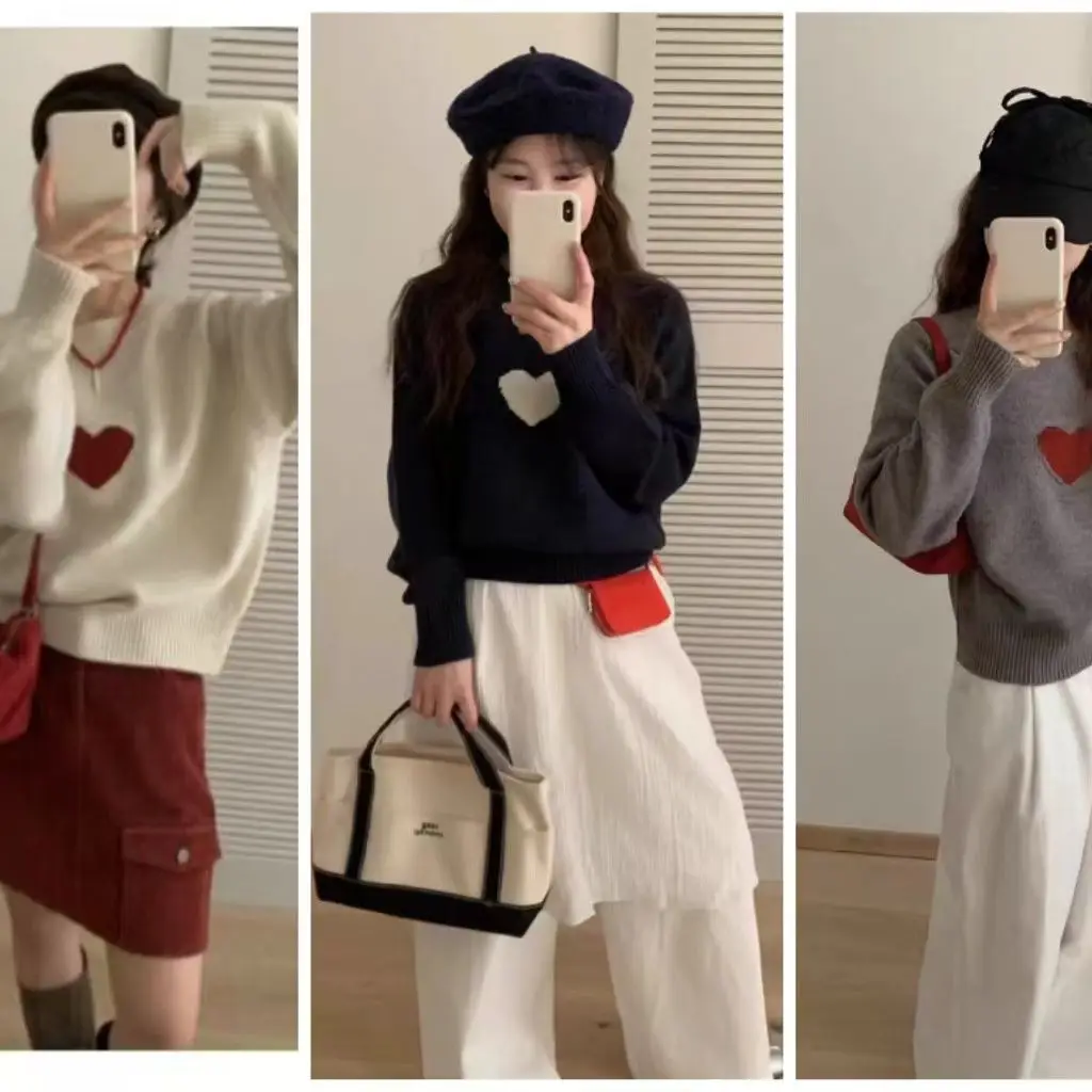 autumn winter new style socialite long sleeved sequined round neck knitted sweater fashionable anti-aging pullover short style