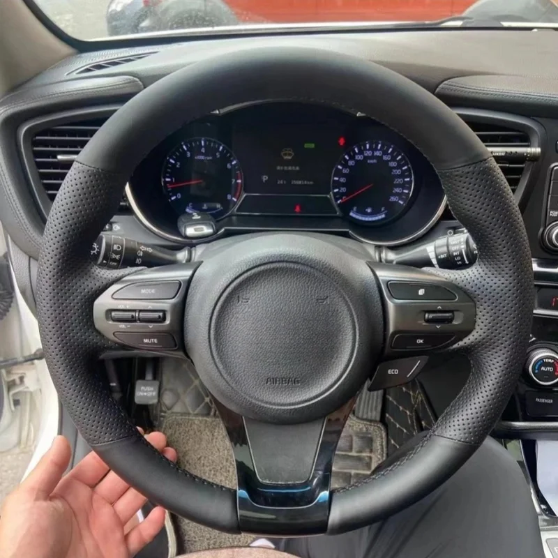 Car Steering Wheel Cover Faux Leather Breathable For Kia Sorento 2015 2016 2017 Sedona 2015-2019 Steering Wheel Braiding Cover