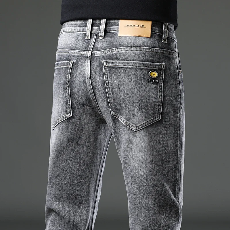 Men's Spring Autumn and Winter Thick Jeans Fashion Slim Fit Stretch Men's Denim Trousers 2025 New Style Large Size 28-40