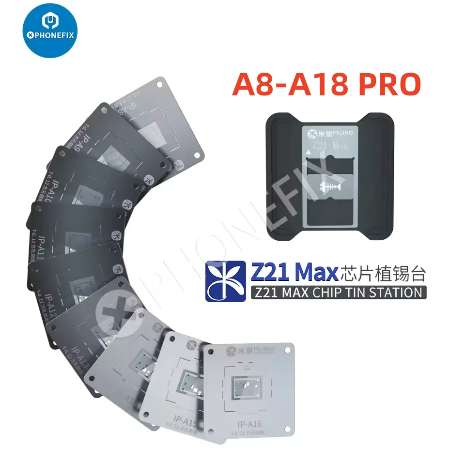 Mijing Z21 MAX CPU BGA Reballing Stencil Platform for iPhone  6-16 Pro Android Qualcomm Snapdragon IC Chip Planting Tin Templat