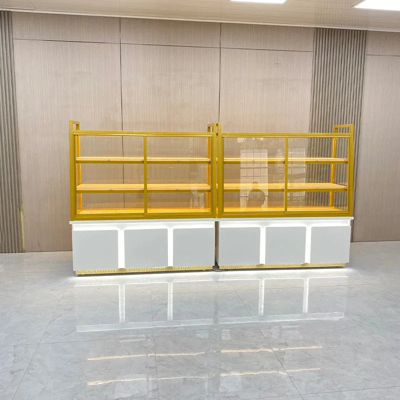 Customize.Hongzhan Supply Bakery Display Cabinet Wooden Bakery Countertop Display Cases Racks Display Dessert Shop