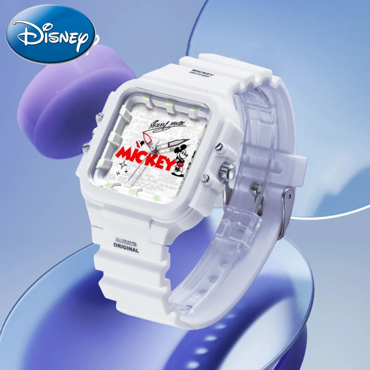 Disney Mickey Quartz Watch Fashion Waterproof Luminous Primary Secondary Junior High School Students Cute Clock Relogio Masculin