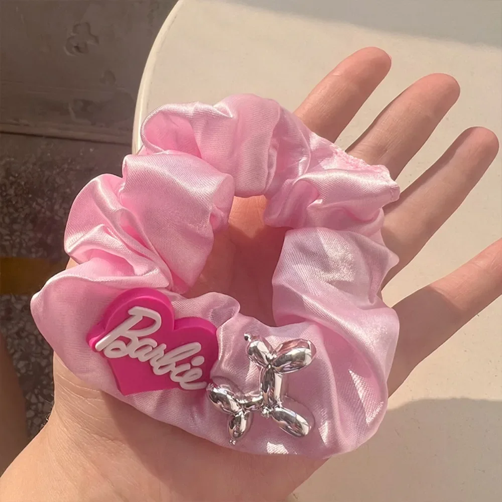 Cartoon Barbie Sweetheart Girl Elastic Force Hair Band Cute Schoolgirl Headwear Bow Pink Heart Hairs Accessories Friend Gift