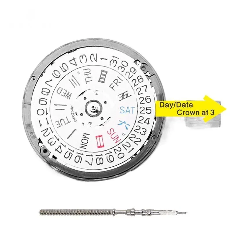 Original Nh36a Crown At 3.8 Nh36 With Date Day Week Self-winding Automatic Movement For  Watch Skx007 Mod Replacement Part