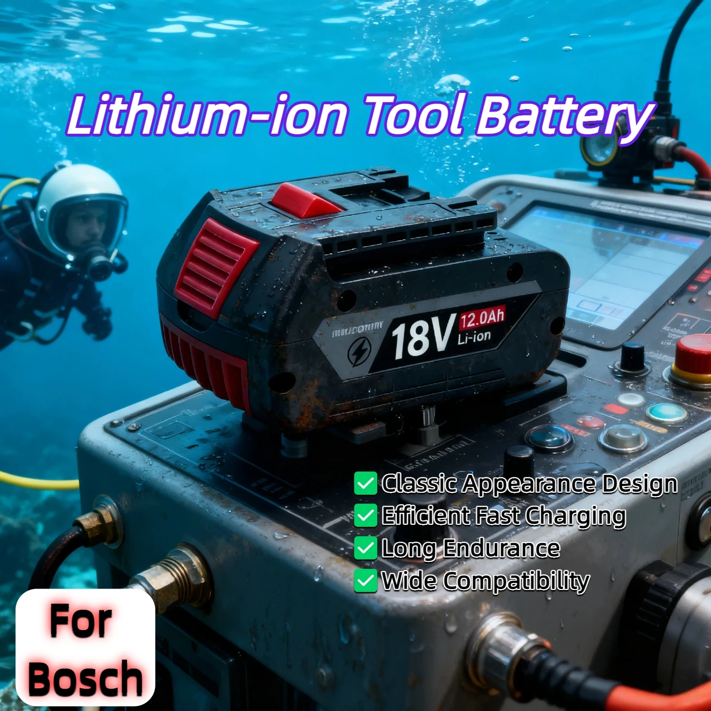 

♻️for Bosch 18V Battery Accessories Rechargeable Lithium Ion Suitable for BAT609 BAT609G BAT618 BAT618G BAT614 4.0Ah 5.0Ah 6.0Ah