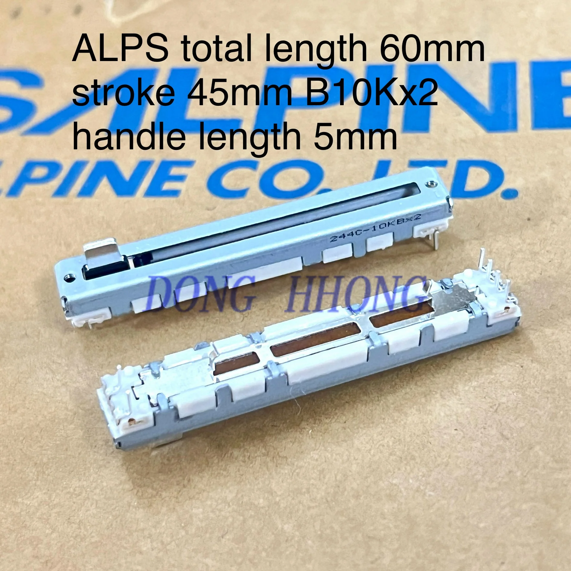 1 pcs. Japanese ALPS 60MM dual slide potentiometer medical and mixing console B10KX2 with a shaft length of 5mm