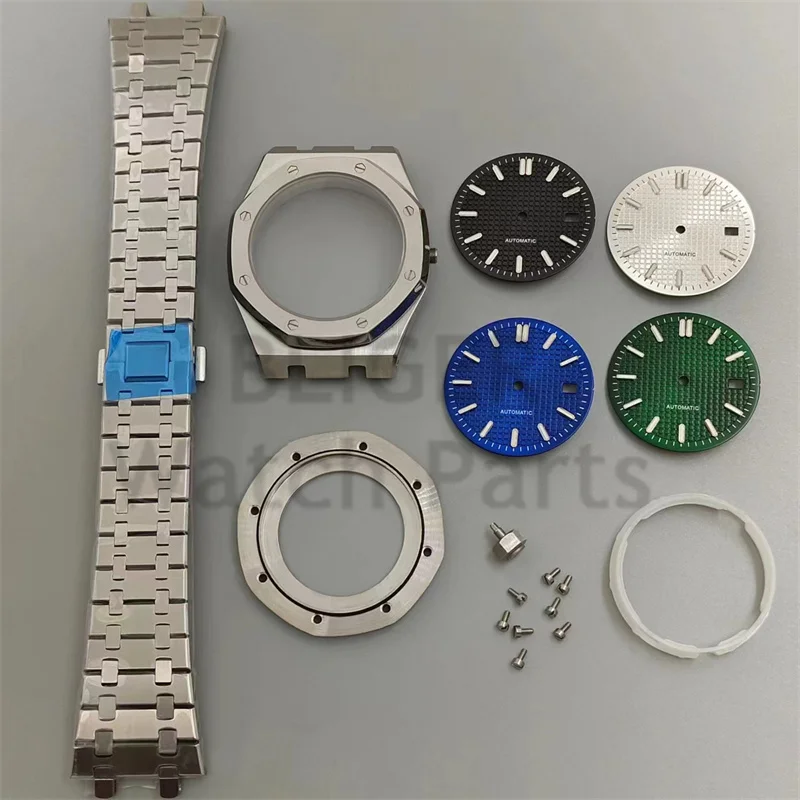 

BLIGER 42MM WATCH CASE for FULL KIT MULTIFUNCTIONAL WATCH ACCESSORIES FOR NH35 Movement WITH GREEN LUMINOUS DIAL HANDS