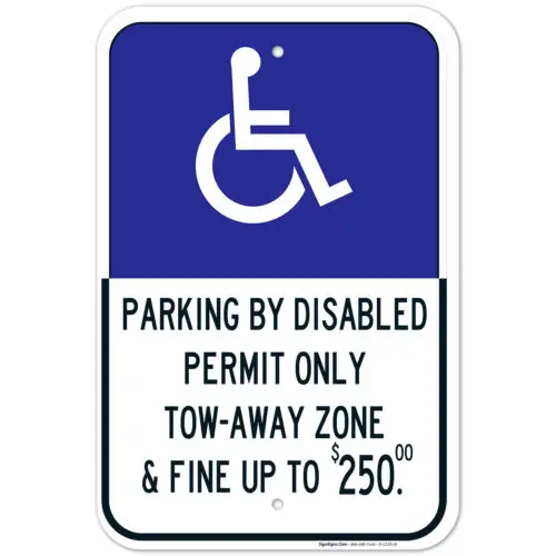 Florida Handicap Parking Sign, Parking by Permit Only,