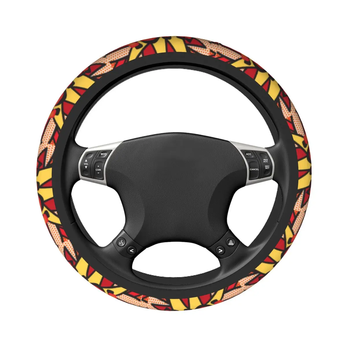 Modern Comic Pop Art Car Steering Wheel Cover 37-38 Bang Wow Boom Pow Steering Wheel Protective Cover Car-styling Accessories