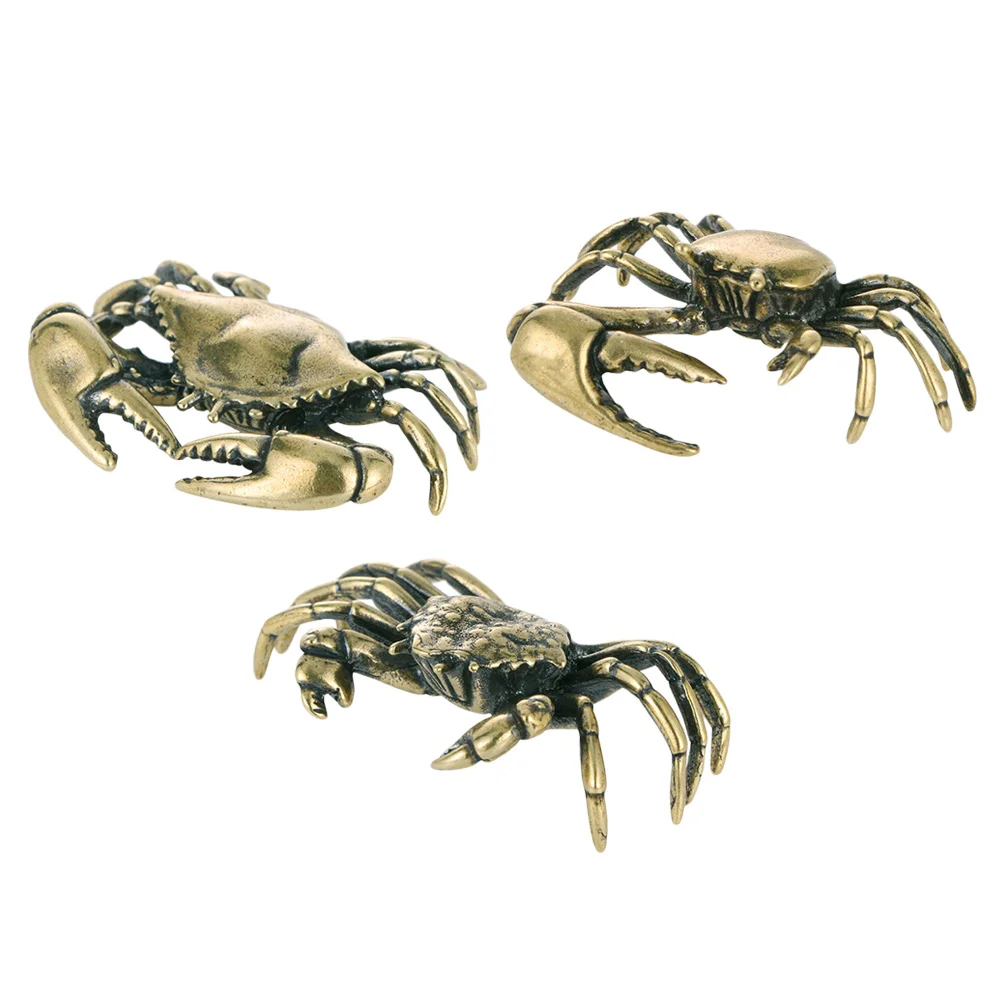 Small Ornament Brass Lifelike Plants Pets Vintage Crabs Status Office Crafts Tabletop Decorative Matt Chino Pants Gift