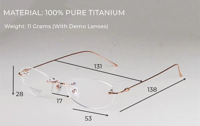 Entwickelt Frauen Randlose Brille Reinem Titan Brillen Optische Rahmen Rezept Rahmenlose Spektakel Einfache Linie Tempel 1280 – Detail 1