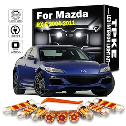 TPKE 10Pcs White Auto LED Light Bulbs Interior Kit For 2004-2008 2009 2010 2011 Mazda RX-8 RX8 Map Dome Trunk License Plate Lamp