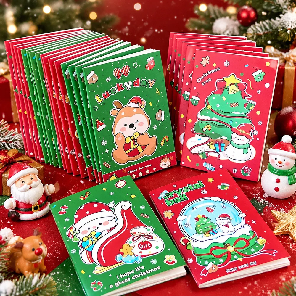 [Christmas Holiday Gift] 12/22Pcs Christmas Limited Edition Cartoon Notebook,Featuring Illustrations of a Cartoon Christmas Tree
